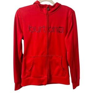 Burton Dry Ride Zip Up Hoodie Womens Medium Red Purple Snowboarding Embroidered
